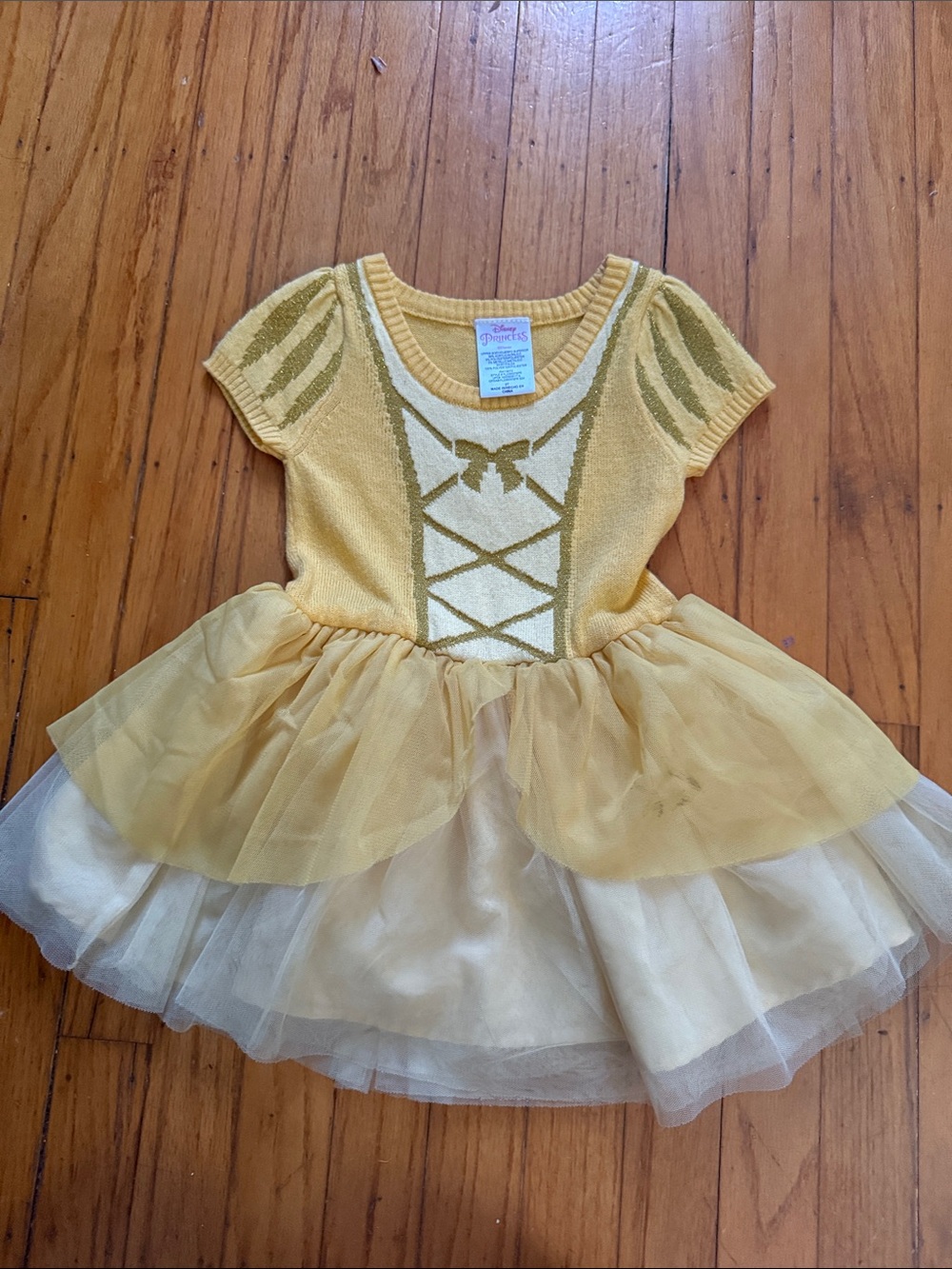 Disney Yellow Princess Belle Tutu Costume Dress size 2T